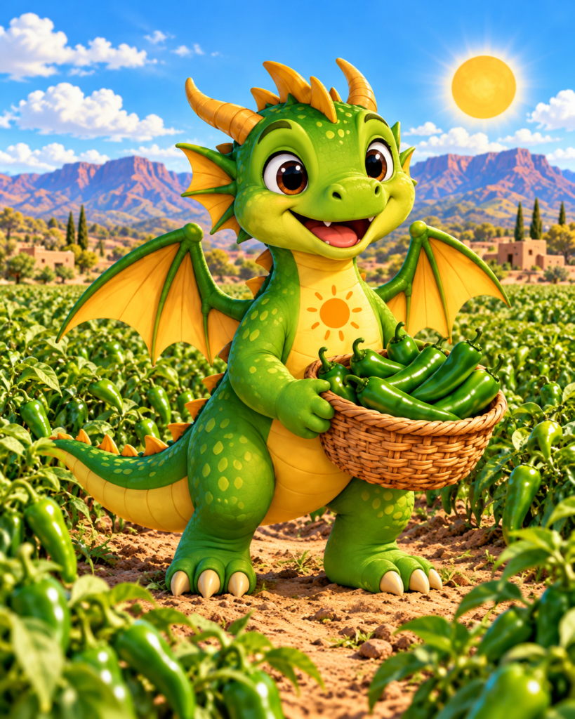ziarion picking green chiles